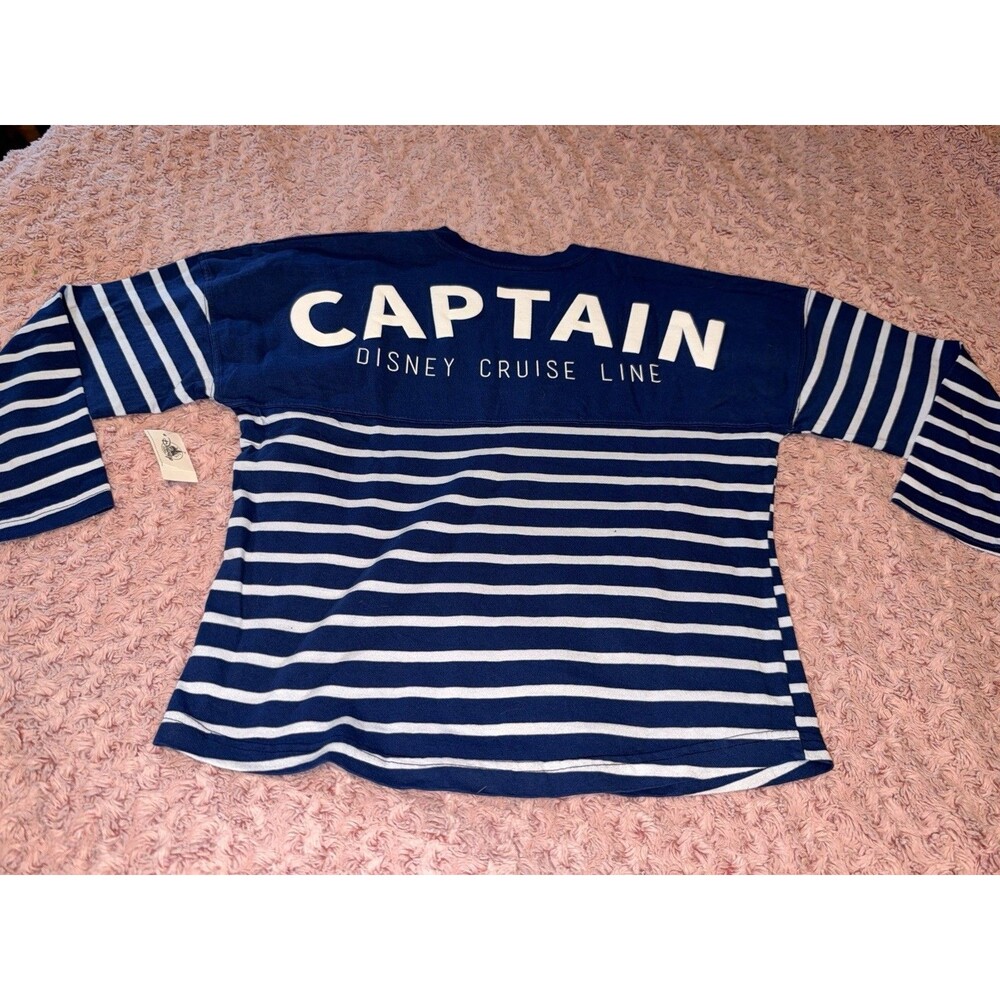 Disney Cruise Line Spirit Jersey Youth XL Blue Gold Captain DCL Long Sleeve NWT